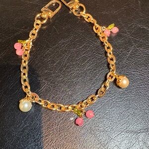 Gold and Pink Bag Charm/chain